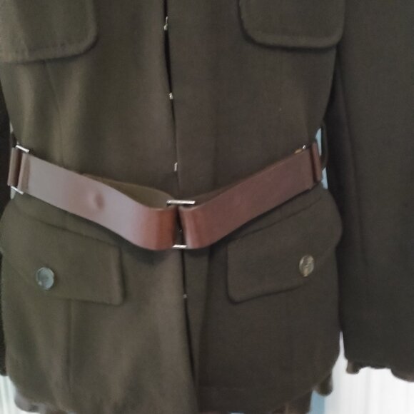 Strenesse Chocolate Brown Wool-Cashmere Jacket with Silk Ruffle - Picture 6 of 16